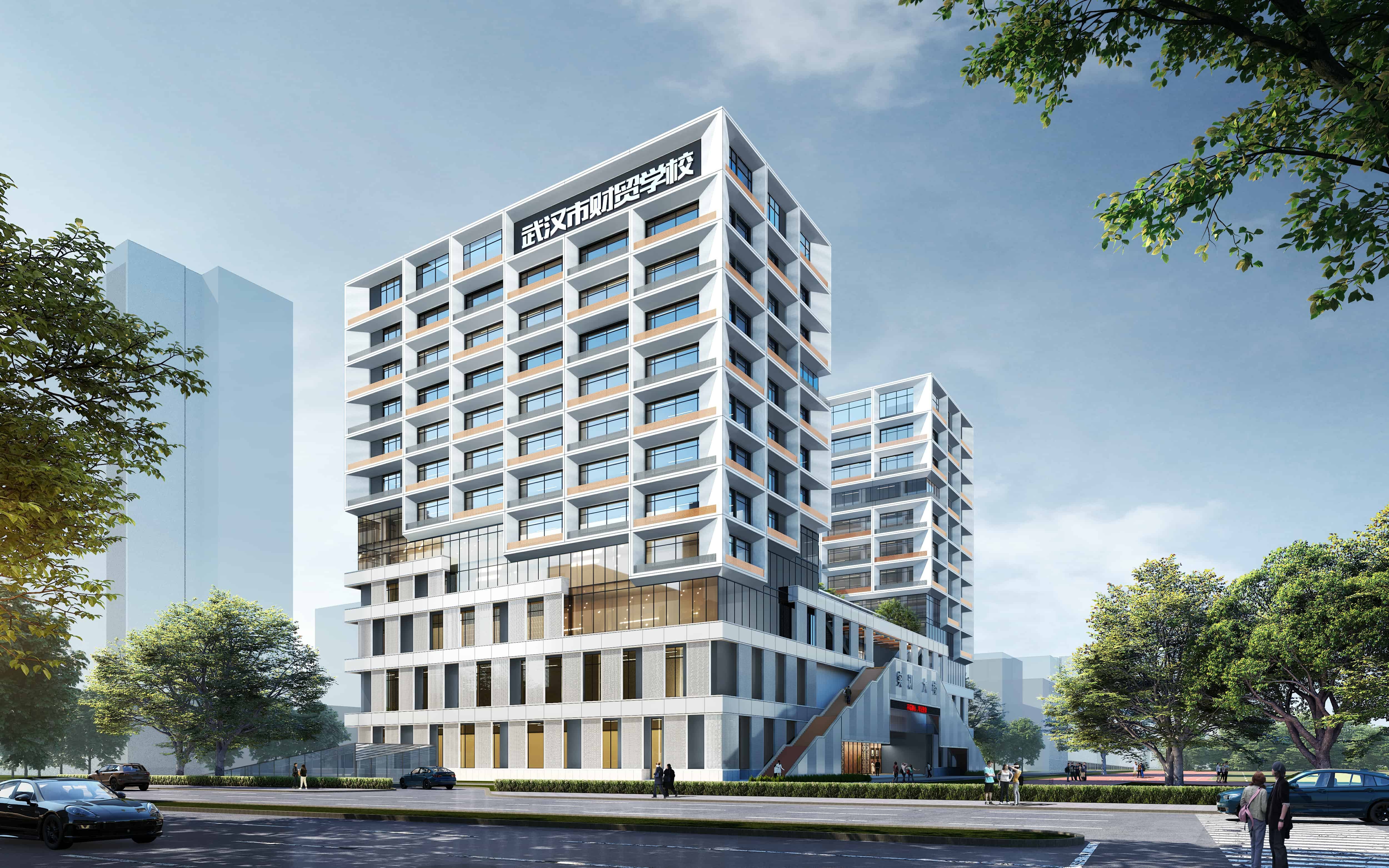 武漢市財貿學校擴建實訓綜合樓幕墻工程